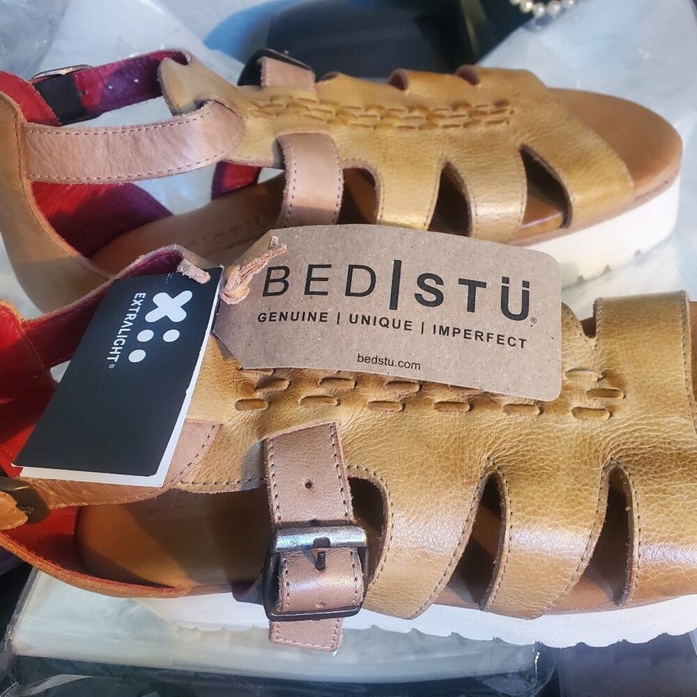 Bed Stu Ada Cage Platform leather distressed sandal Size 8 - No Box NEW - Picture 15 of 15